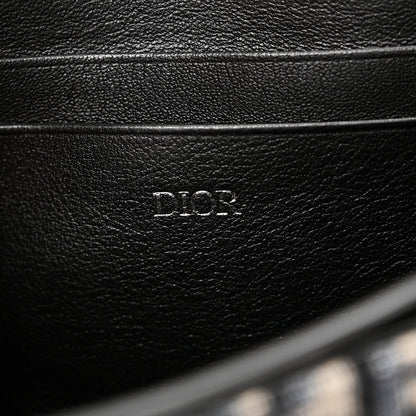 Christian Dior Oblique Smooth Calfskin Elite Wallet On Strap Black Blue 6 of 9