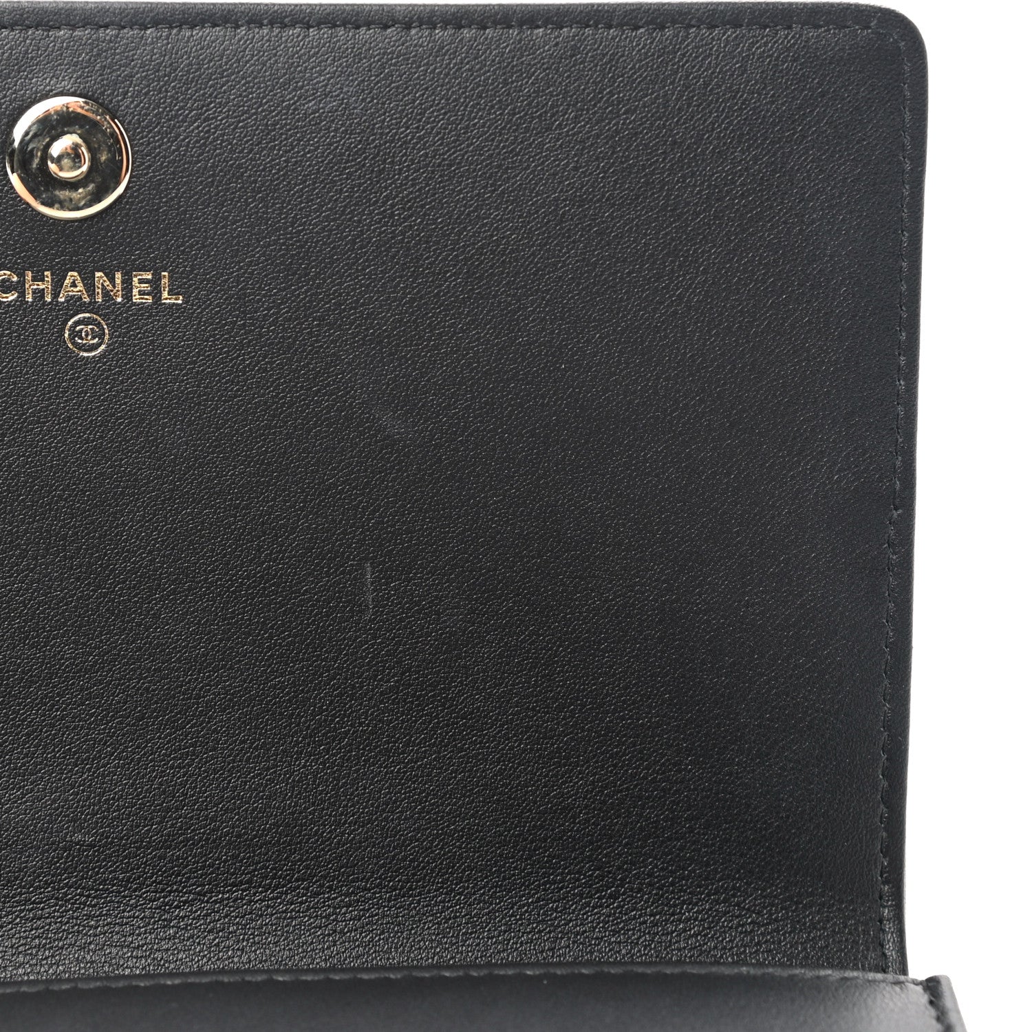 Chanel Metallic Goatskin Lambskin Boy Wallet on Chain WOC Black Gold 13 of 15