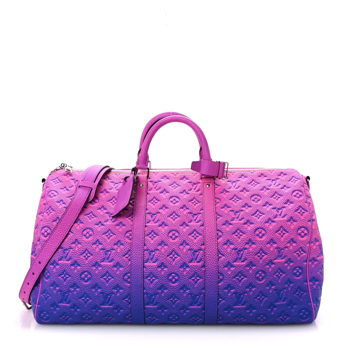 Taurillon Illusion Keepall Bandouliere 50 Bleu Rose