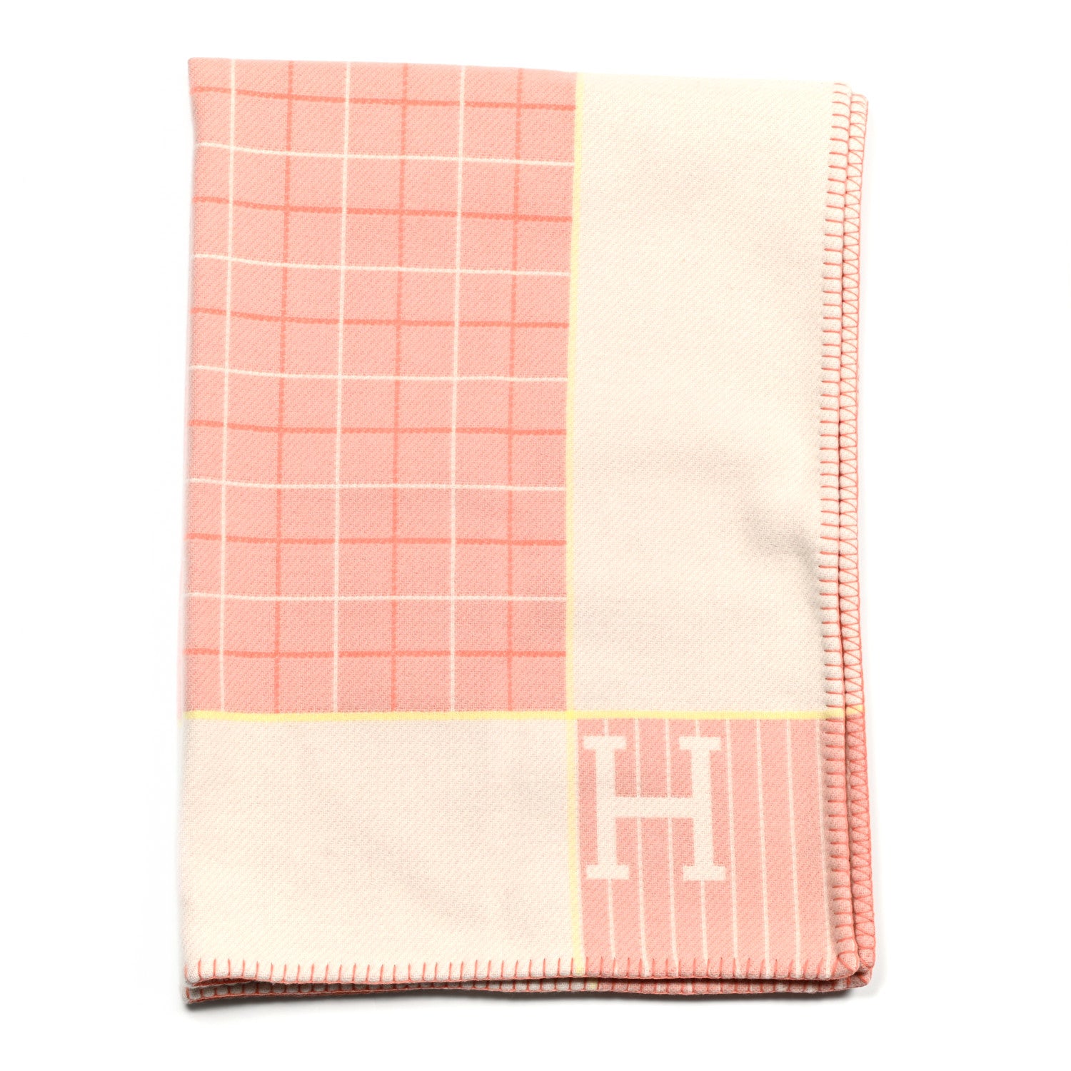 Hermes Wool Cashmere Avalon Cabriole Blanket Melon 2 of 6