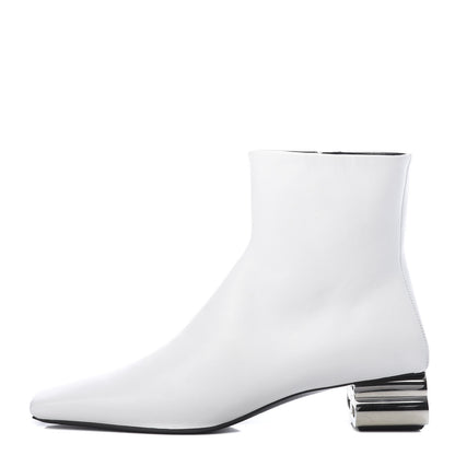 Balenciaga Shiny Sheepskin Typo Ankle Booties 39 White 1 of 11