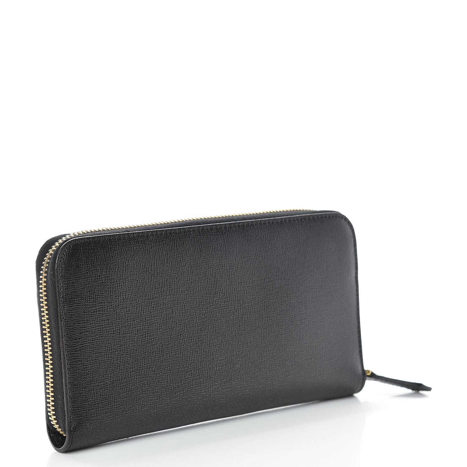 Fendi Vitello Elite Studded Monster Zip Around Wallet Black 3 of 7