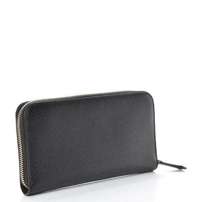 Fendi Vitello Elite Studded Monster Zip Around Wallet Black 3 of 7