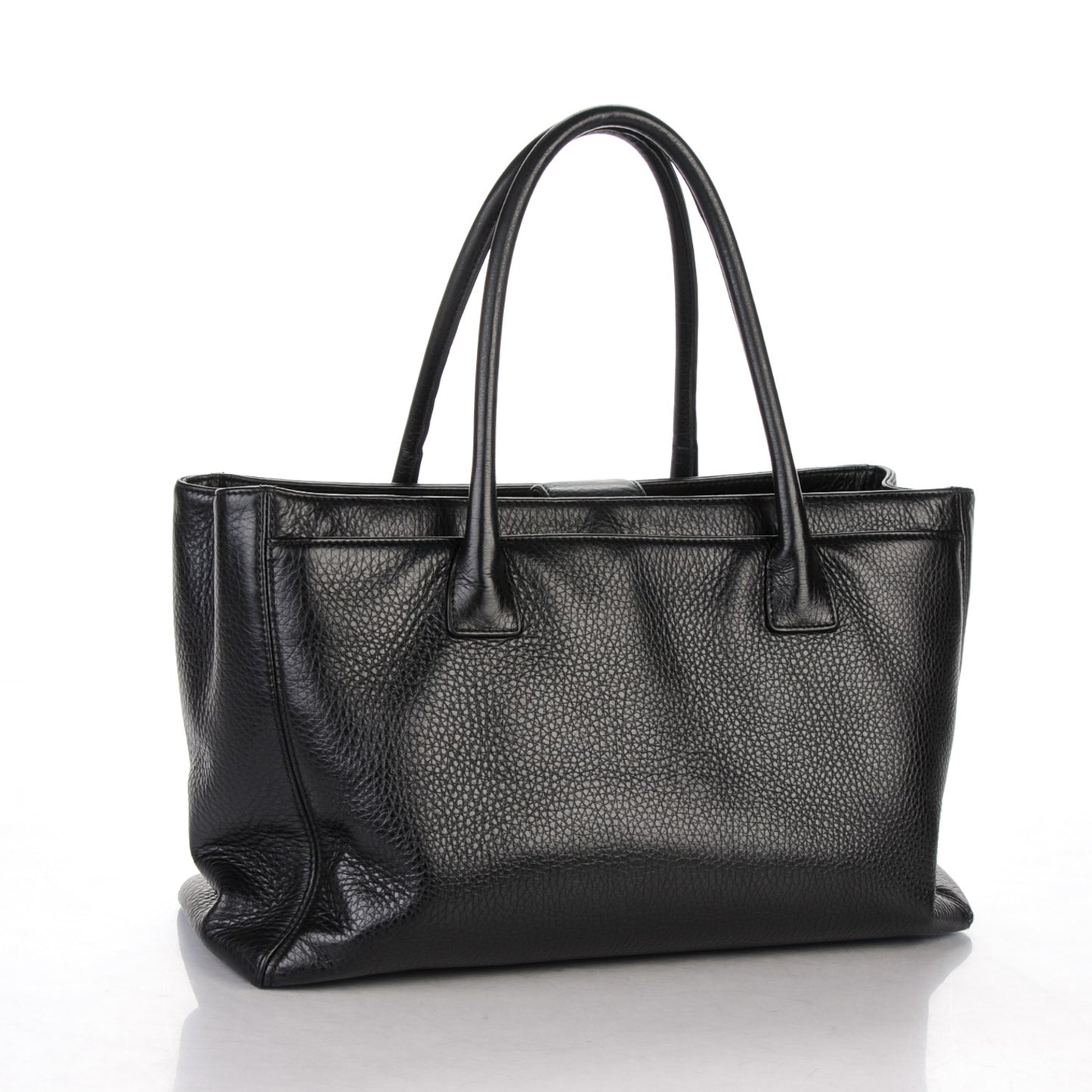 Calfskin Cerf Executive Shopper Tote Black