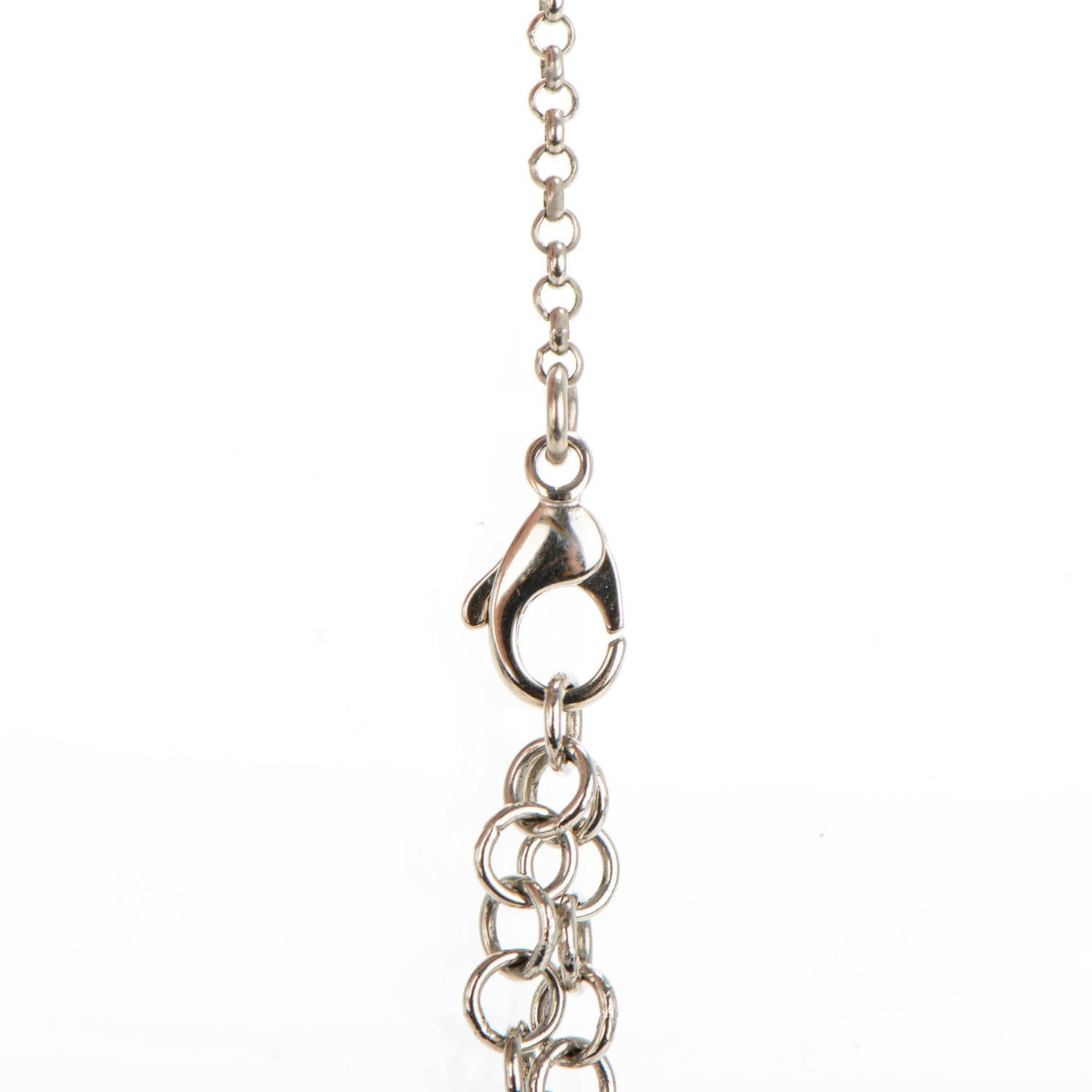 Bead Crystal CC Cross Pendant Necklace Black Silver