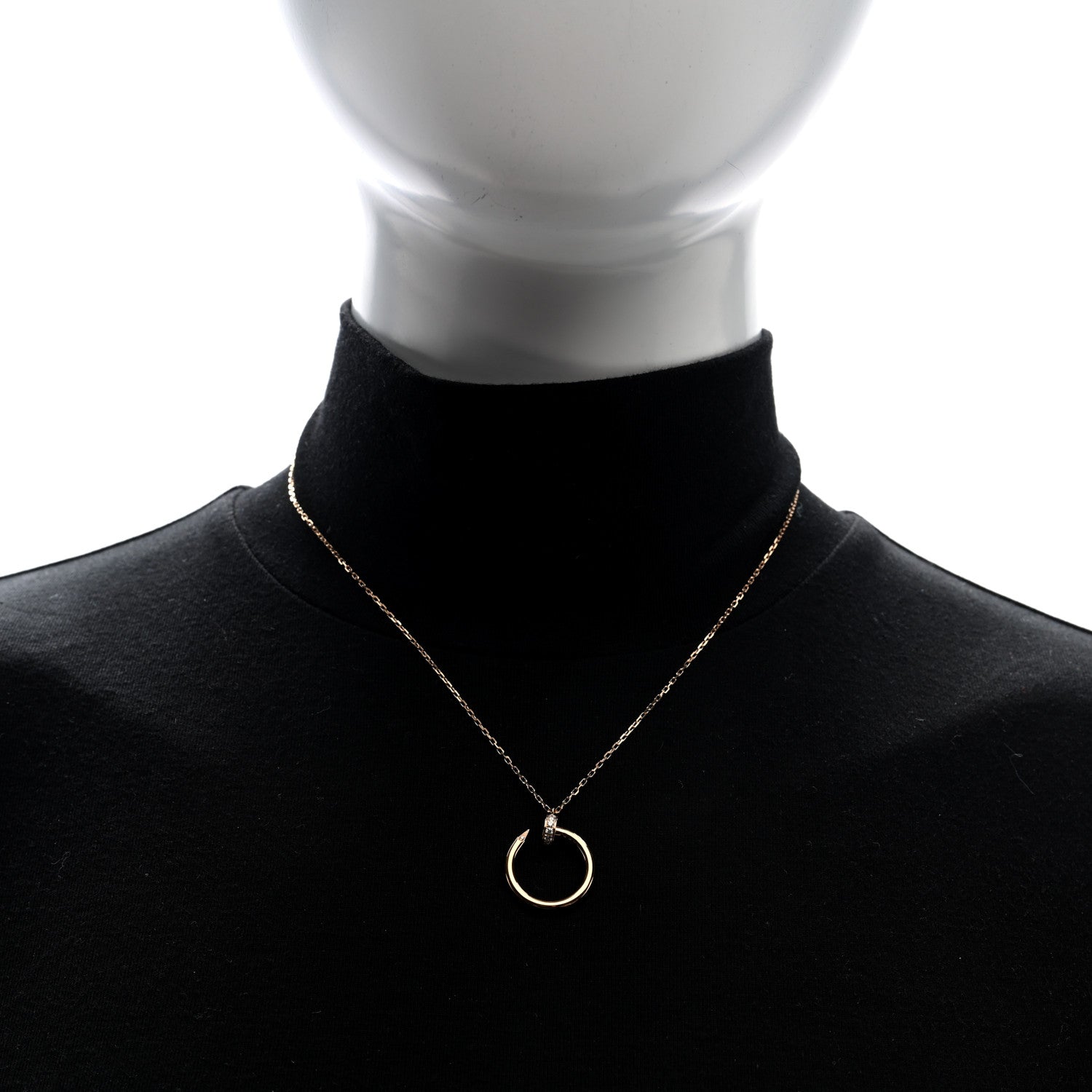 Cartier 18K Yellow Gold Diamond Juste Un Clou Pendant Necklace 2 of 5
