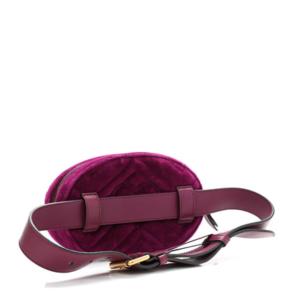 Gucci Velvet Matelasse GG Marmont Belt Bag 75 30 Fuchsia Violet Cyclamen 3 of 27