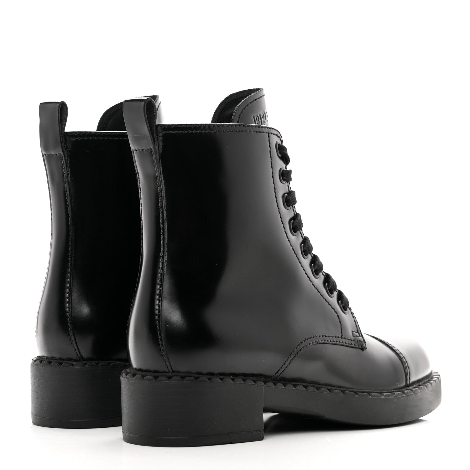 Prada Spazzolato Chocolate 50mm Combat Boots 36 Black 7 of 10
