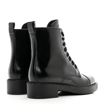 Prada Spazzolato Chocolate 50mm Combat Boots 36 Black 7 of 10