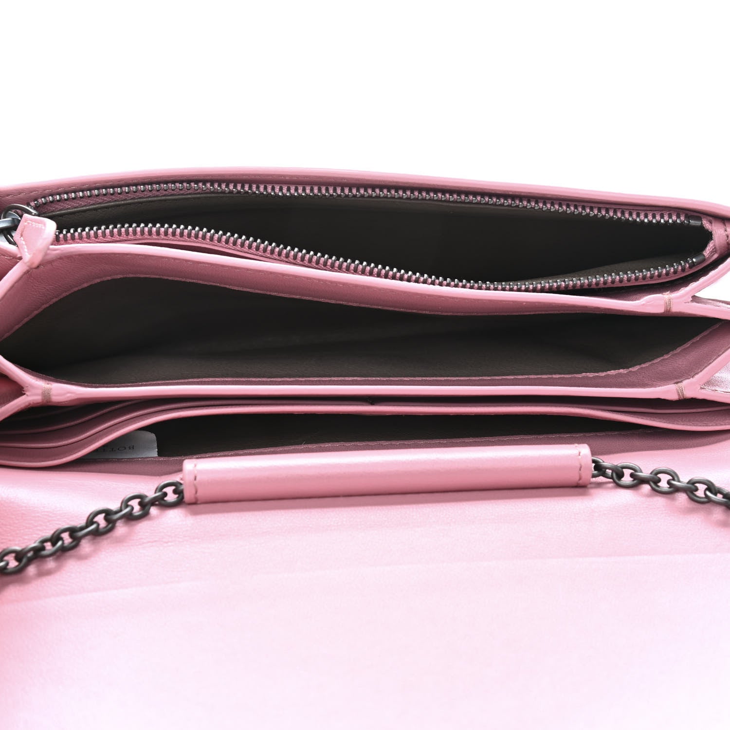 Bottega Veneta Nappa Intrecciato Continental Wallet on Chain Pink 5 of 10