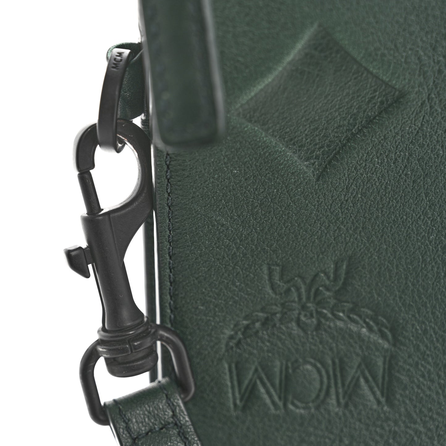 Calfskin Ottomar Wristlet Pouch Forest Green