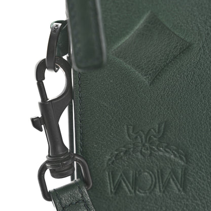 MCM Calfskin Ottomar Wristlet Pouch Forest Green 9 of 13