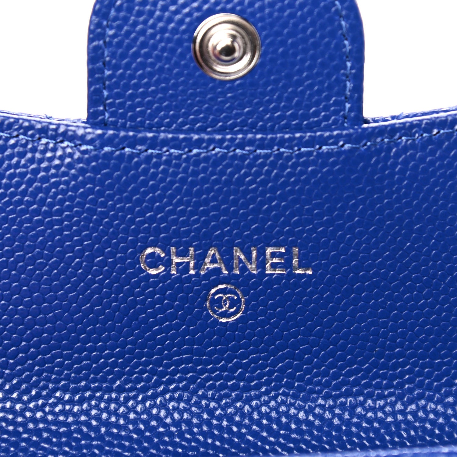 Chanel Caviar Quilted Flap Card Holder Wallet Blue 6 of 9