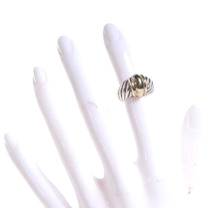 David Yurman Sterling Silver 14K Yellow Gold Cable Station Ring 47 4 2 of 5