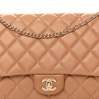 Chanel Lambskin Quilted Clutch with Chain Flap Beige 8 of 13