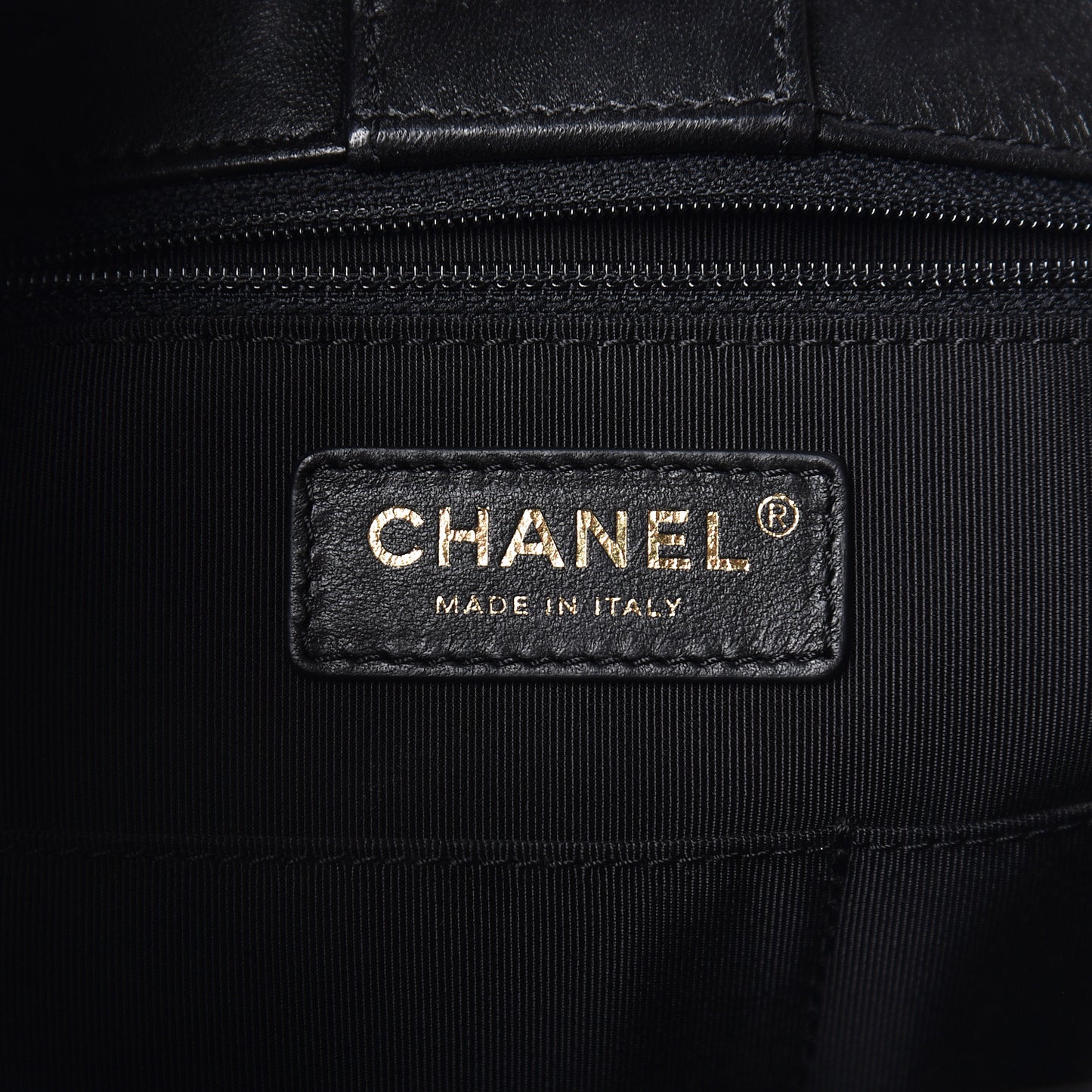 Lambskin Quilted Large Drawstring Bag Black