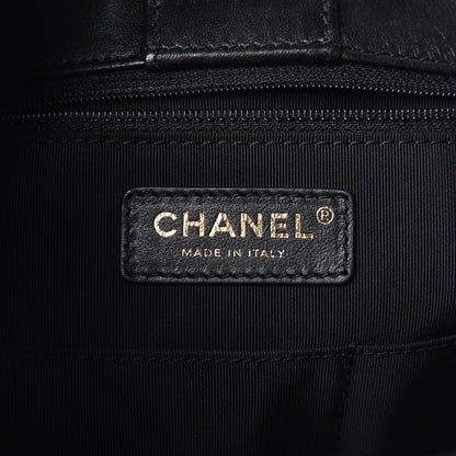 Chanel Lambskin Quilted Large Drawstring Bag Black 5 of 11