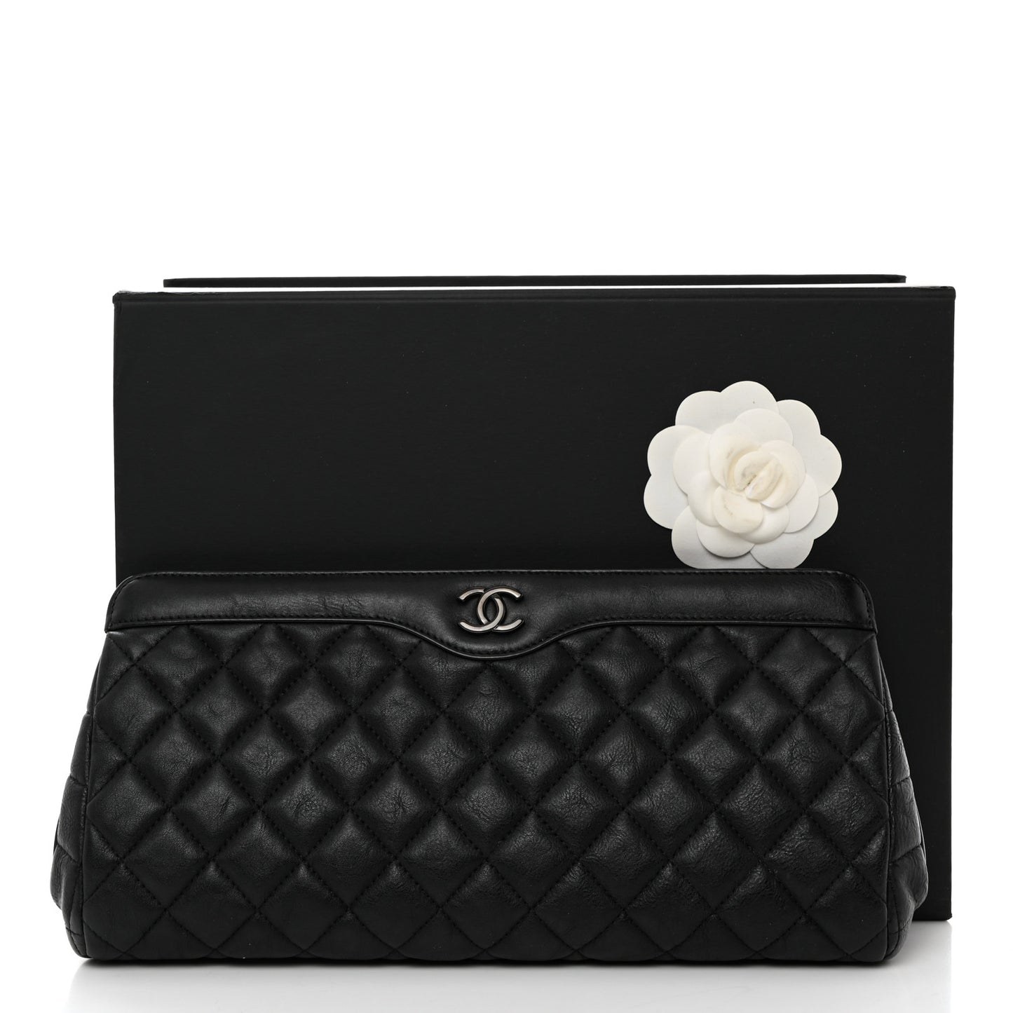 Lambskin Quilted Clutch Black