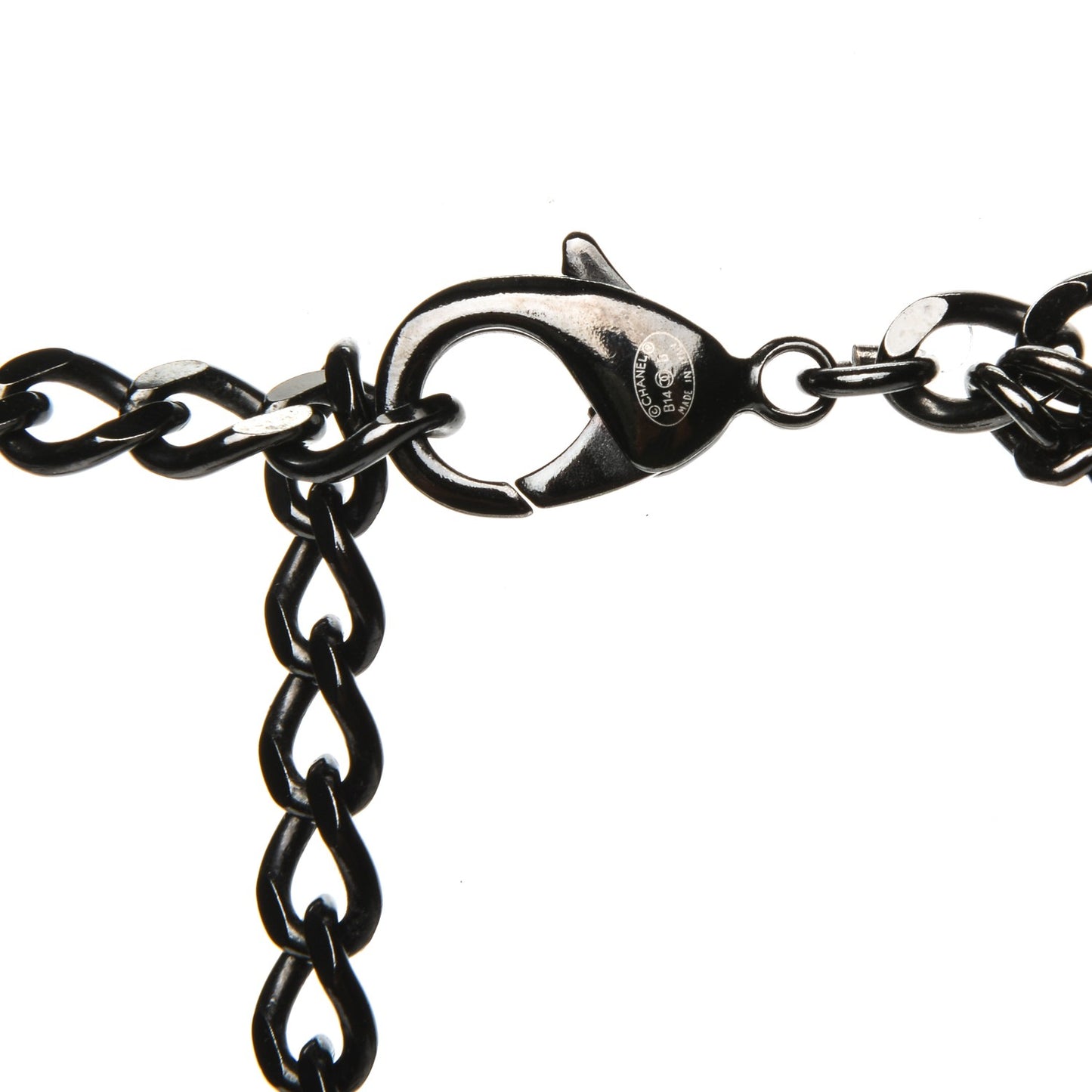 Multi Strand CC Short Collar Necklace Black Gold