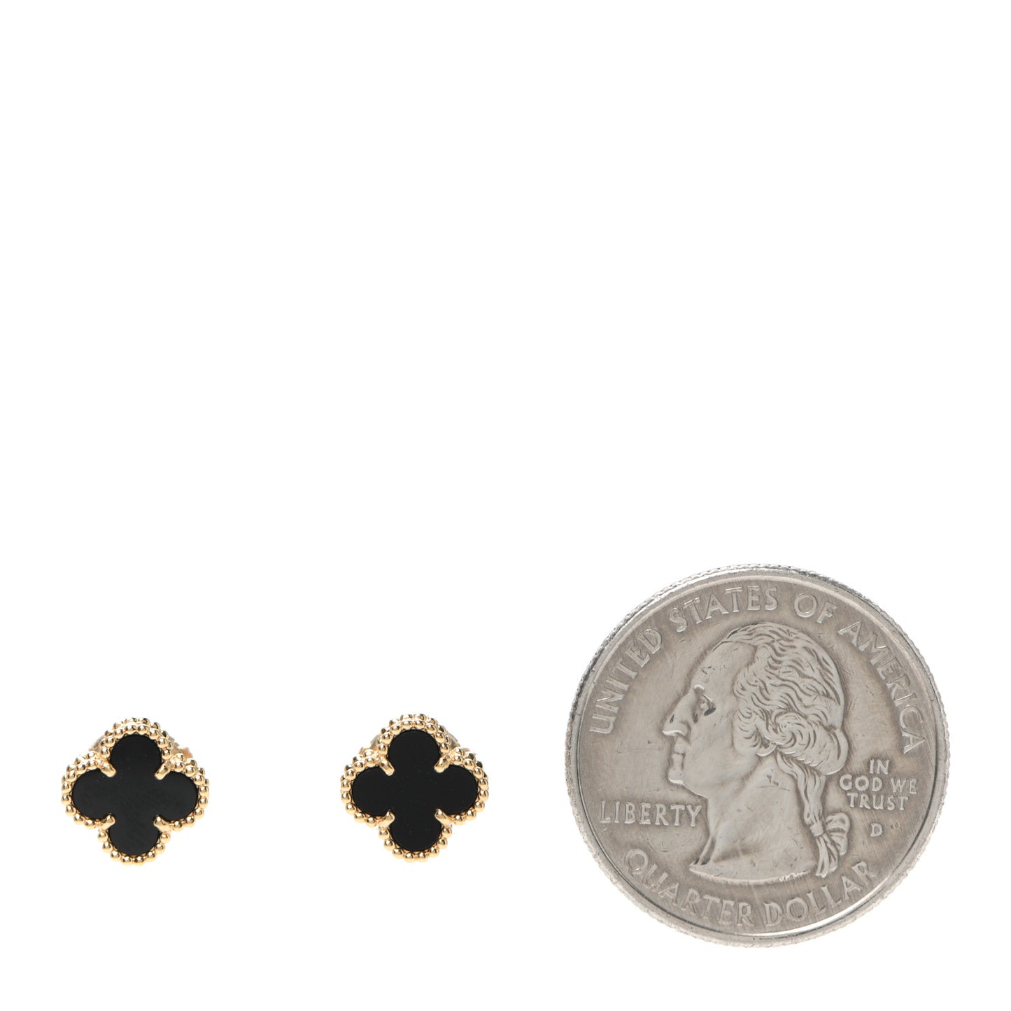 18K Yellow Gold Black Onyx Sweet Alhambra Earrings