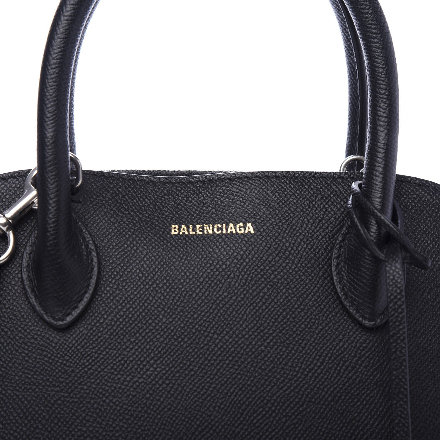 Balenciaga Signature Grained Calfskin Logo S Ville Top Handle Bag Black Rose Shocking 9 of 9