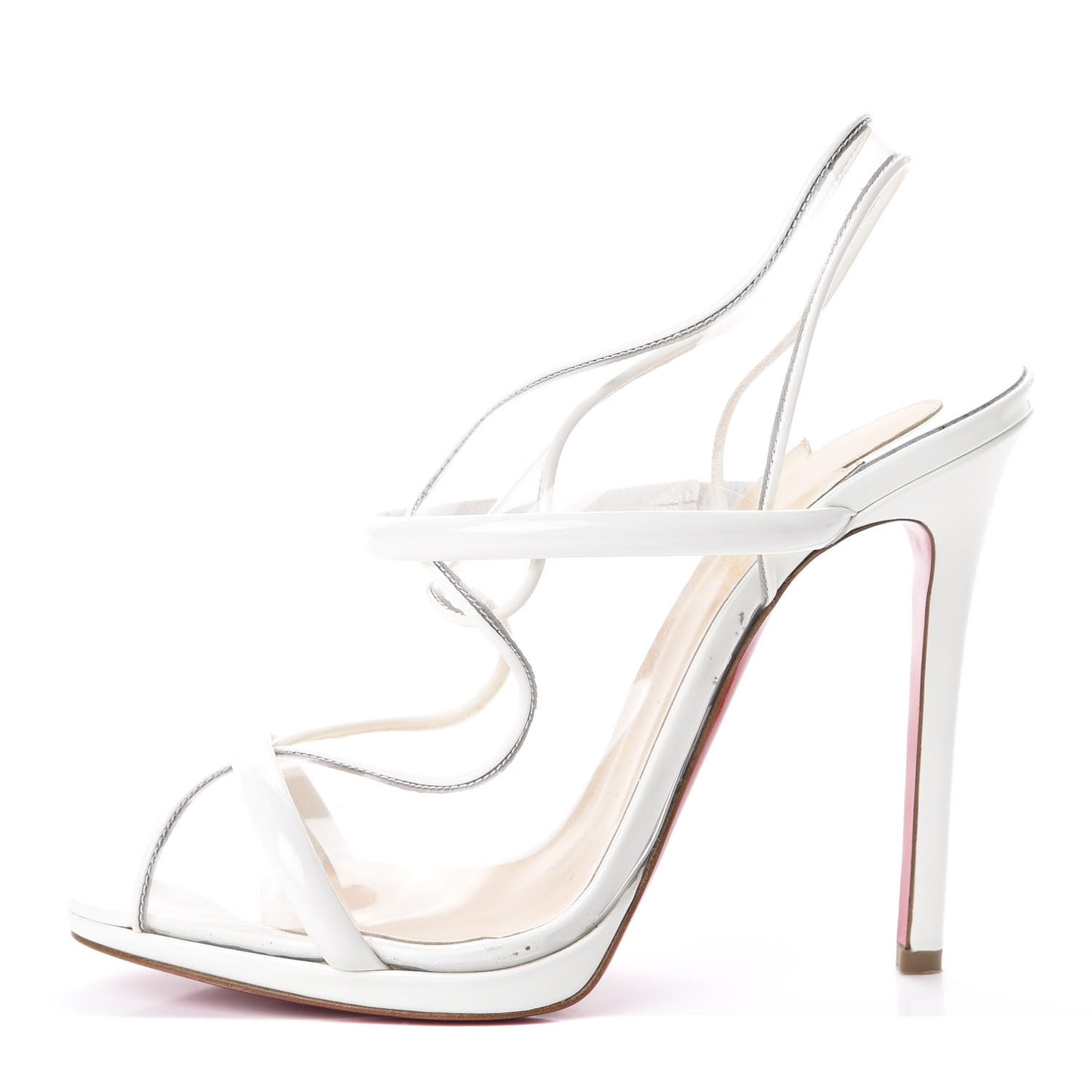 PVC Patent Aqua Ronda 120 Sandals 40 Transparent White