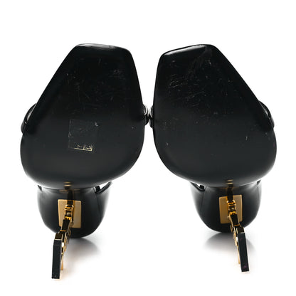 Saint Laurent Patent Calfskin Opyum 110 Sandals 41 Black Gold 6 of 12