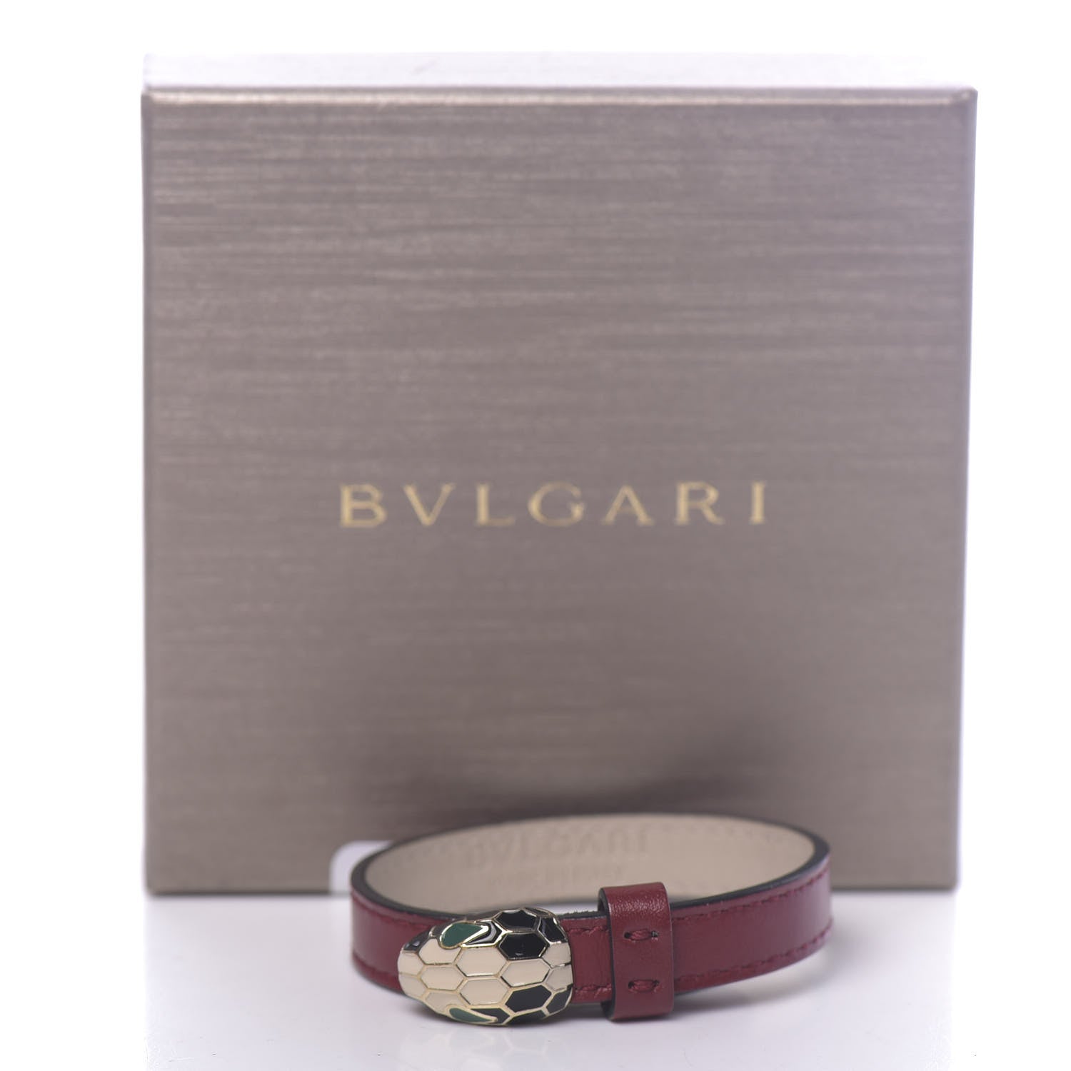Bulgari Calfskin Serpenti Forever Bracelet Ruby Wine 6 of 6