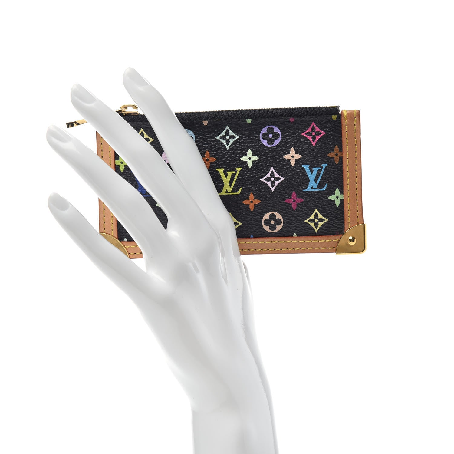 Louis Vuitton Monogram Multicolor Key Pouch Black 2 of 6