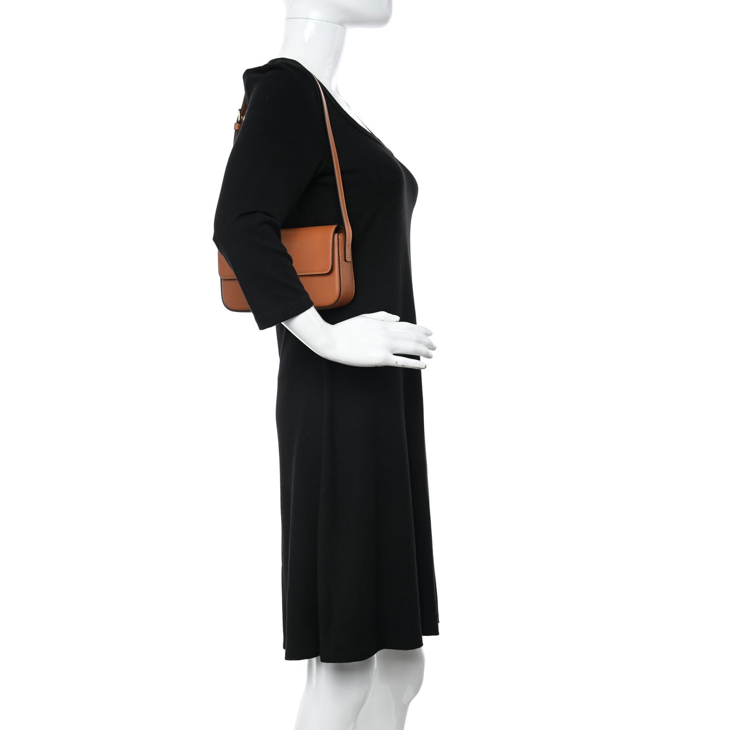 Natural Calfskin Triomphe Shoulder Bag Tan