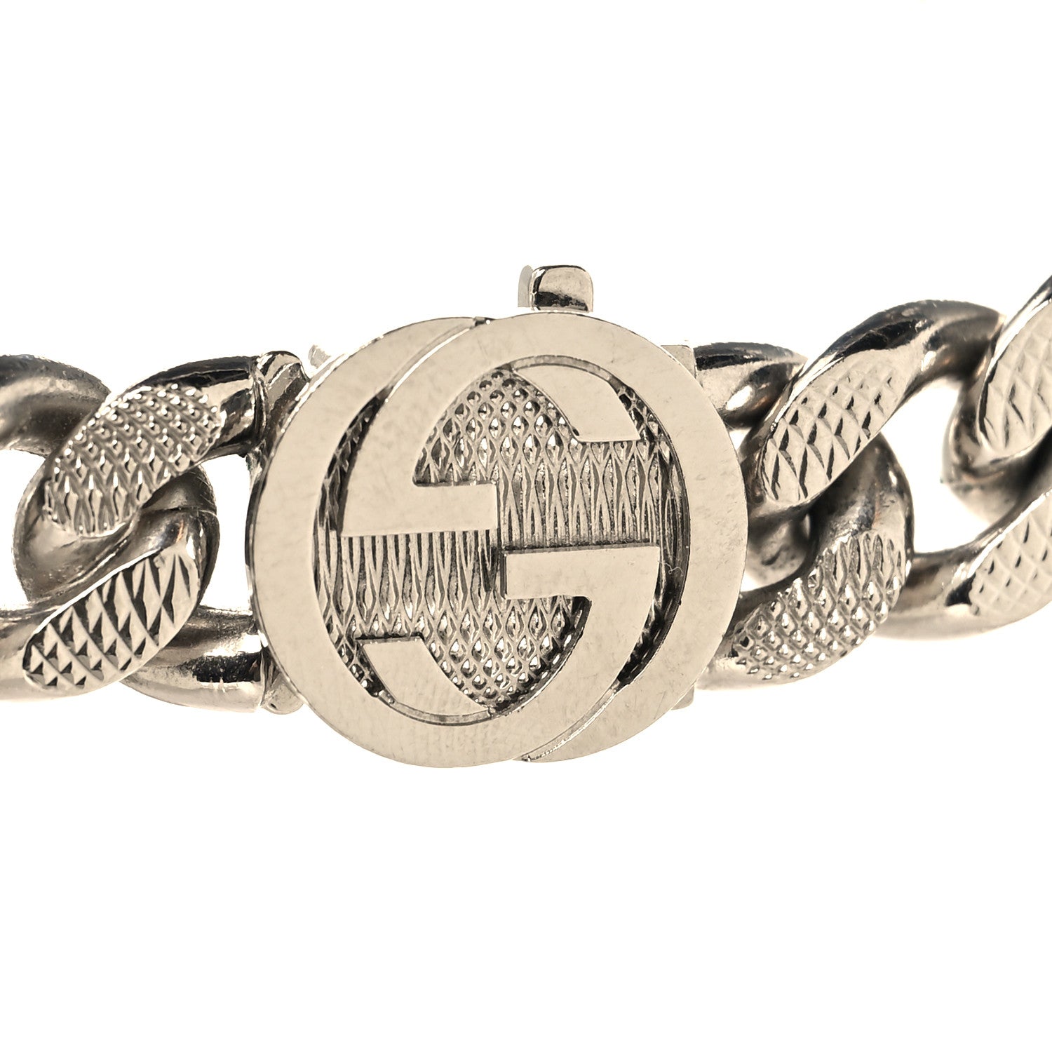 Gucci Metal Script Choker Necklace Silver 4 of 5