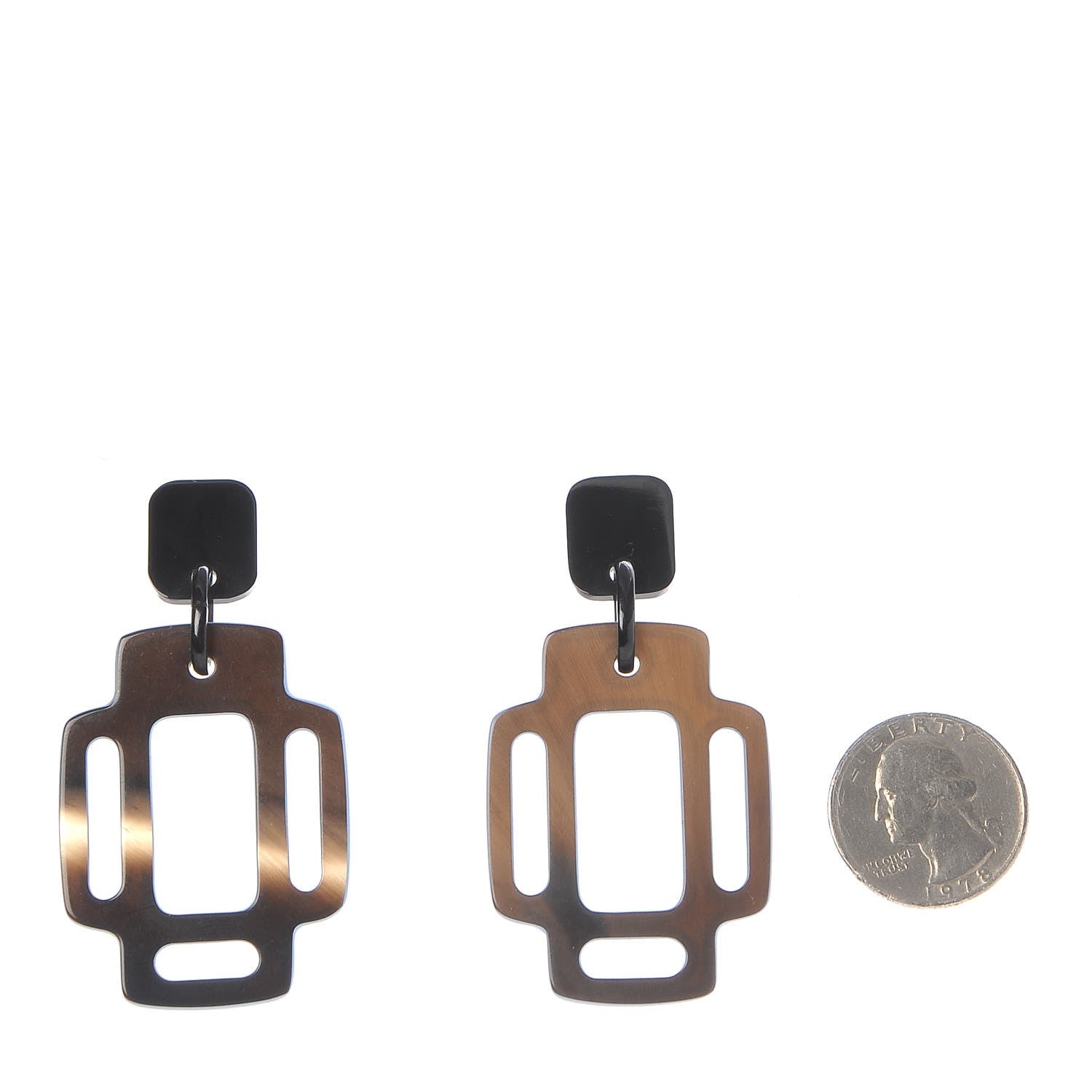 Hermes Buffalo Horn Lacquer Rhythm Earrings Bleu Lupin 2 of 5