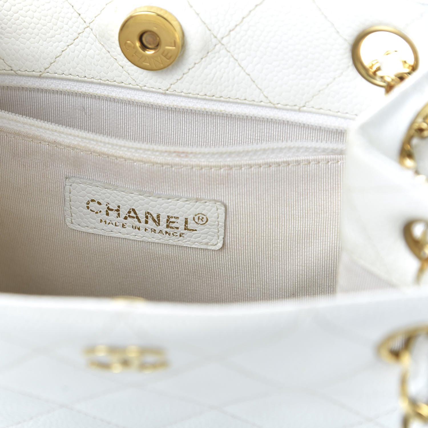 Chanel Caviar Quilted Shoulder Bag White 8 of 10