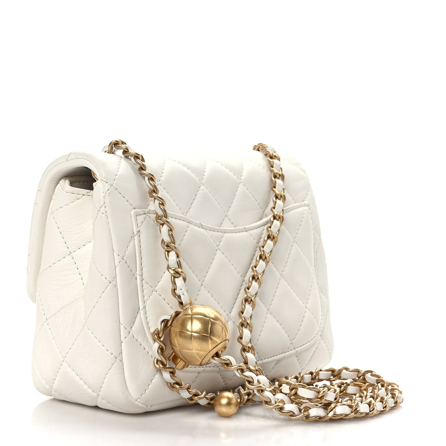 Chanel Lambskin Quilted Mini Pearl Crush Flap White 3 of 9