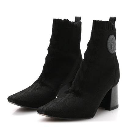 Hermes Knit Calfskin Jenna 60 Ankle Boots 36 Black 4 of 8
