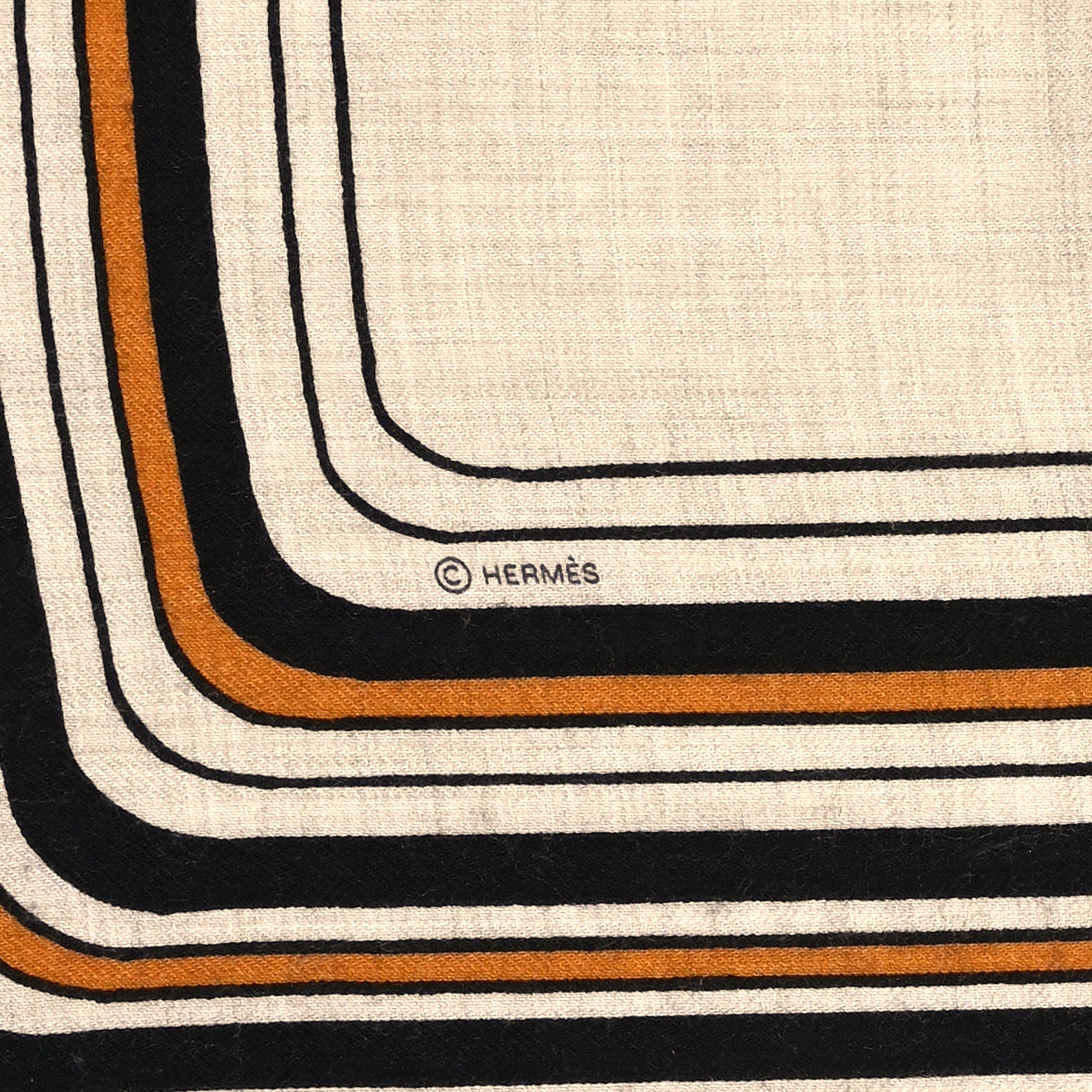 Hermes Cashmere Silk Pegase Paysage Shawl 140 Naturel Caramel Black 4 of 5