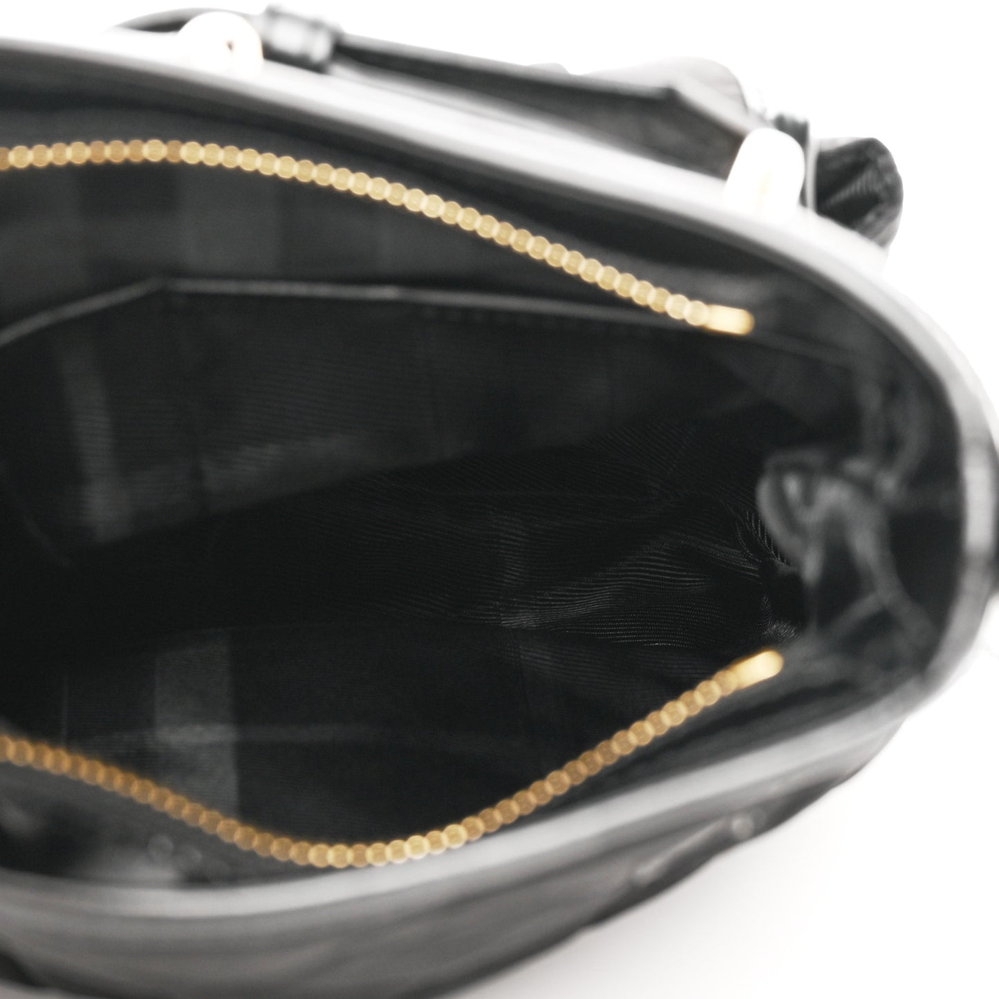 Nylon Calfskin Quilted Crossbody Bag Black