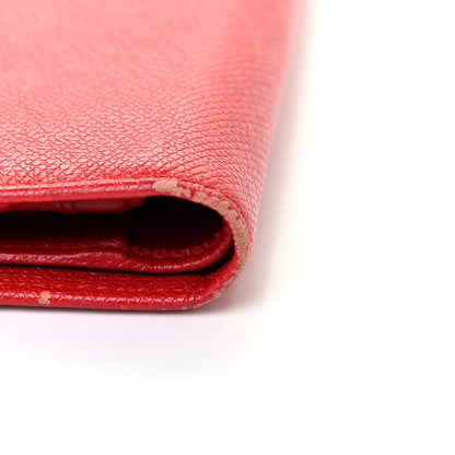 Chanel Grained Calfskin CC Button Yen Wallet Red 12 of 13