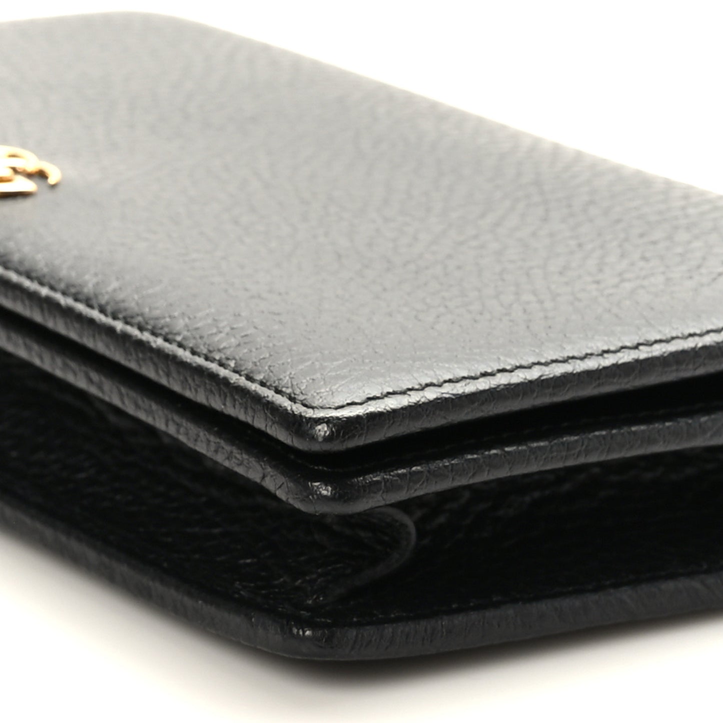 Calfskin Mini GG Marmont Chain Wallet Black