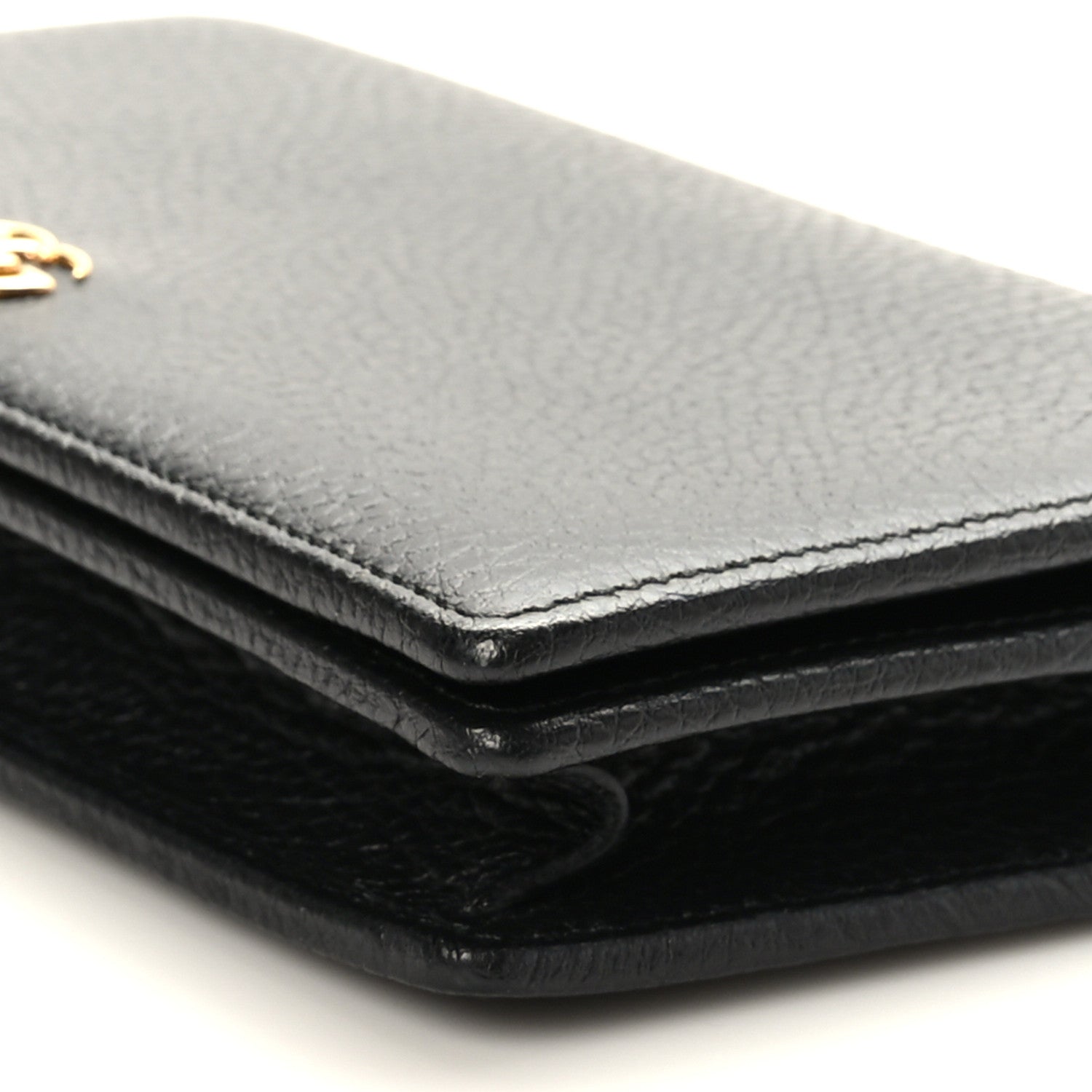 Gucci Calfskin Mini GG Marmont Chain Wallet Black 8 of 8