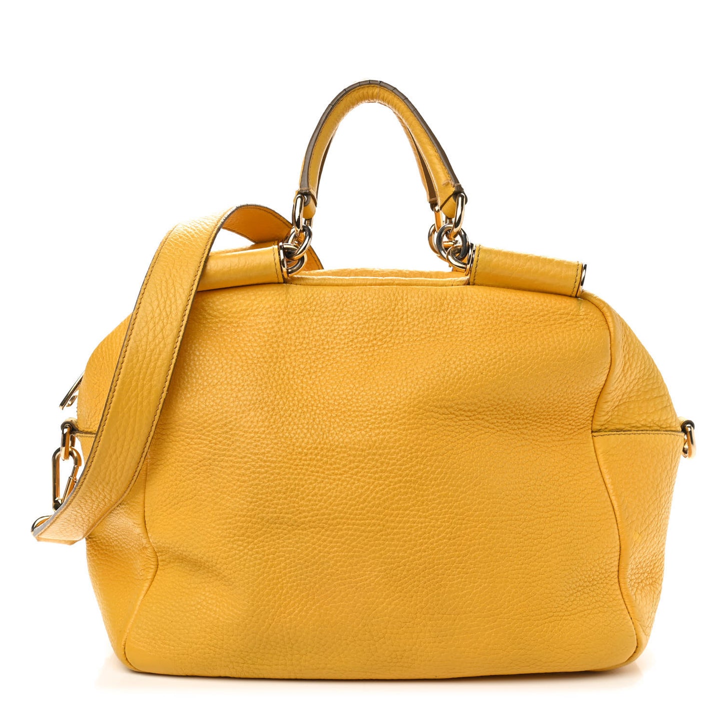 Calfskin Large Miss Sicily Satchel Yellow