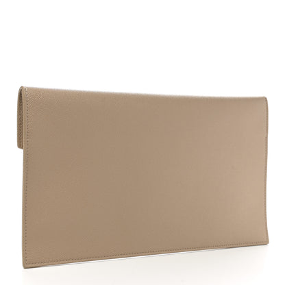 Saint Laurent Grain De Poudre Uptown Pouch Dark Beige 3 of 8