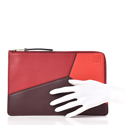 Loewe Calfskin Puzzle Flat Pouch Red 2 of 6