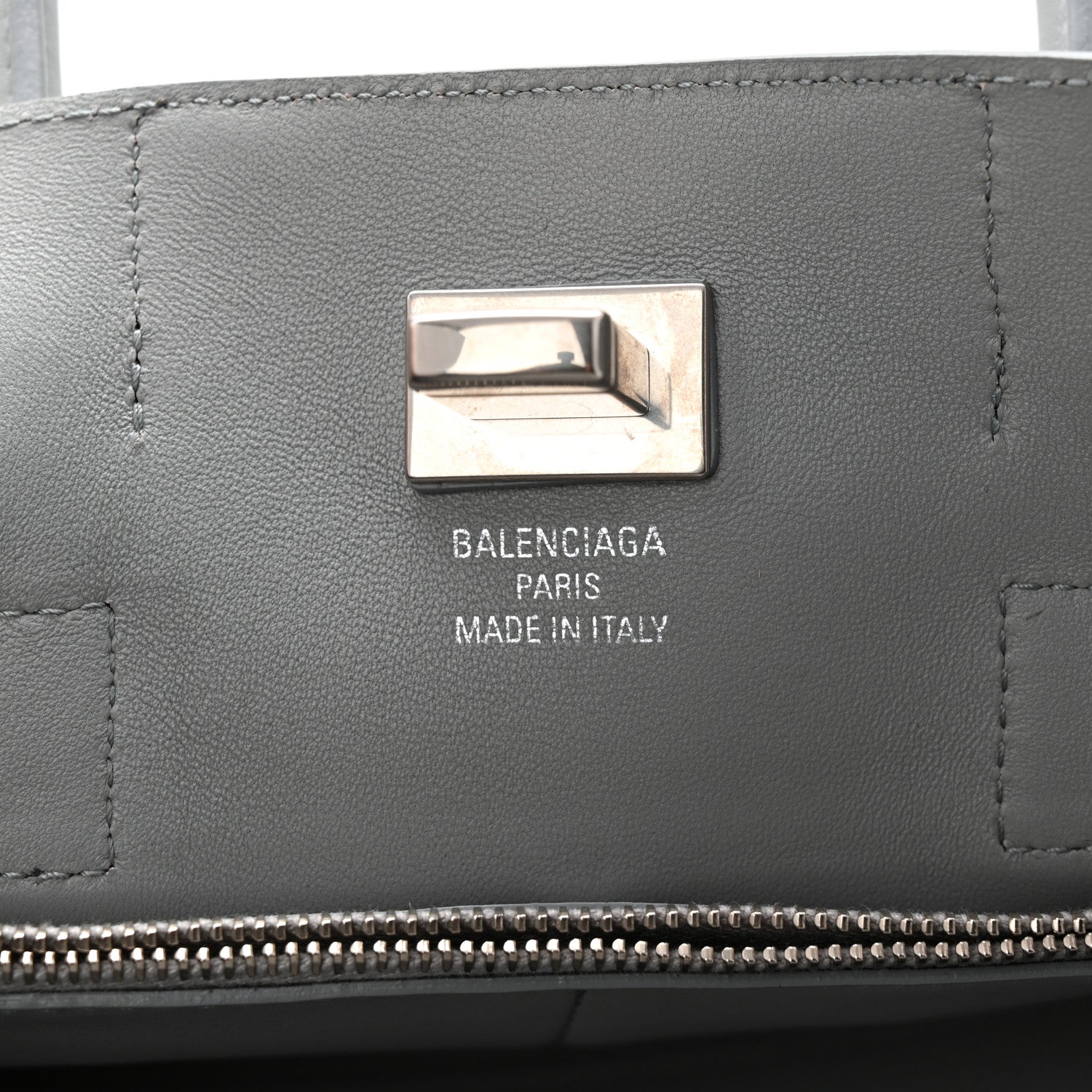 Balenciaga Smooth Calfskin Small Bel Air Carry All Bag Cloud Grey 6 of 9