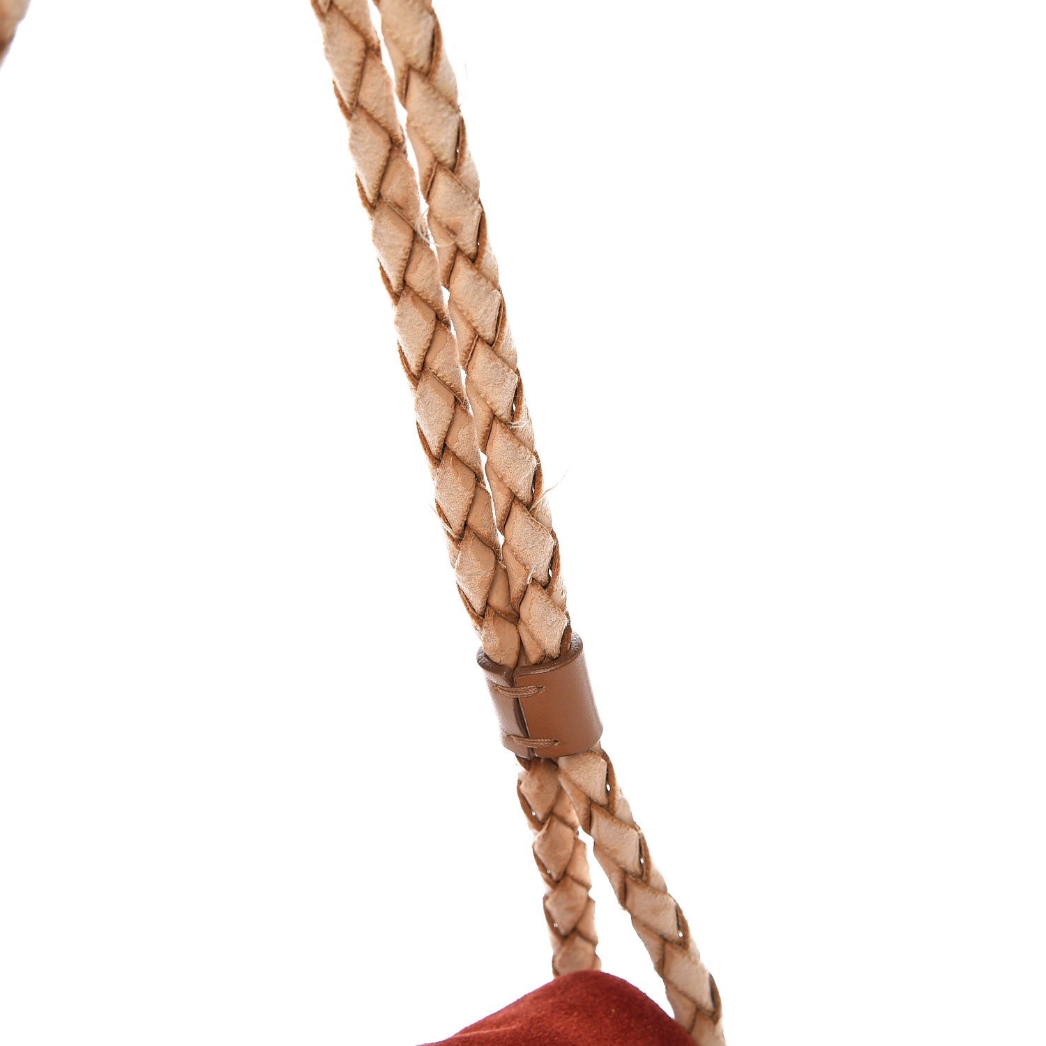 Burberry Suede Haymarket Check Horn Toggle Shoulder Bag Red 10 of 13