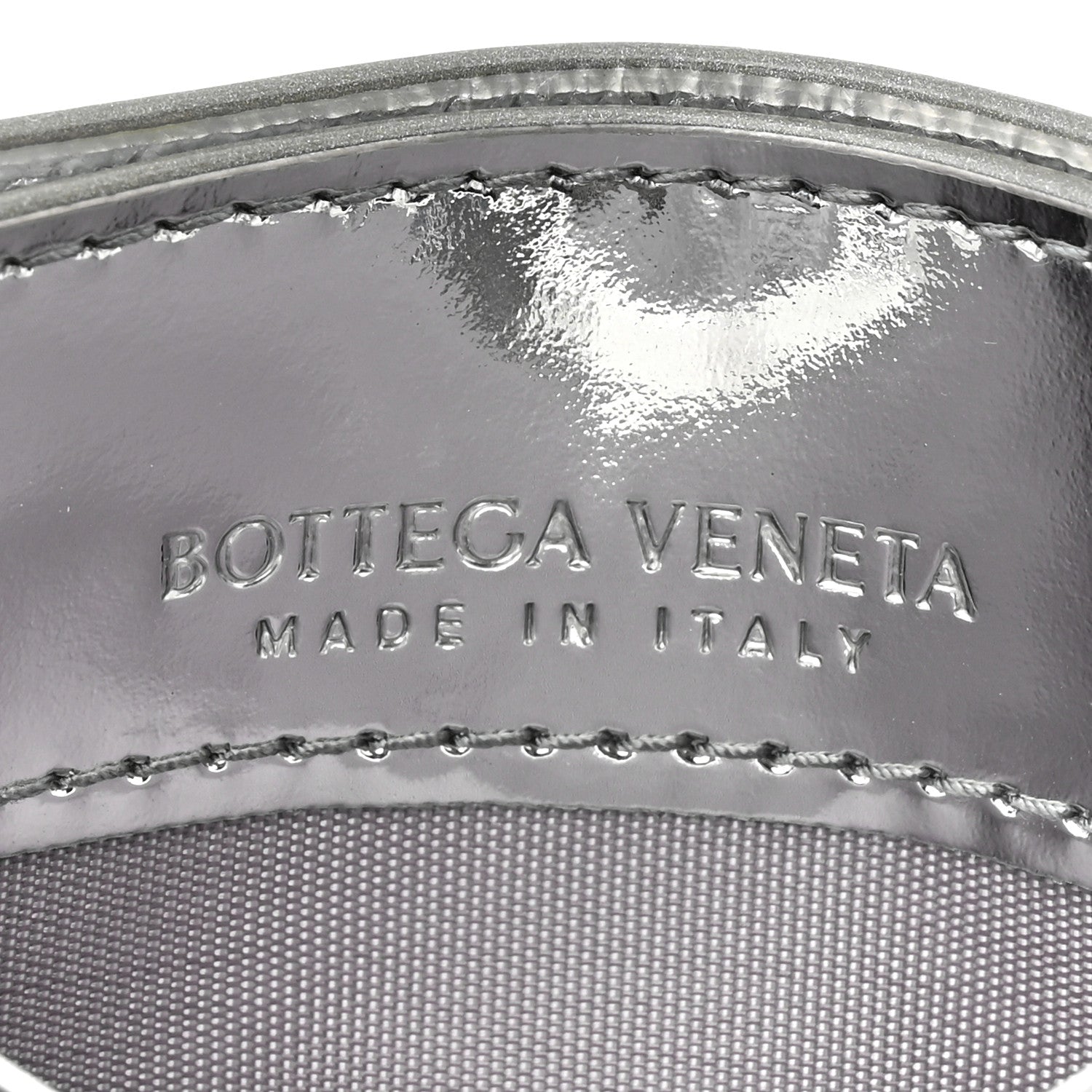 Bottega Veneta Mirror Laminated Nappa Intrecciato Card Holder Silver 8 of 8