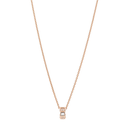 Bulgari 18K Rose Gold Diamond Mother of Pearl Serpenti Viper Pendant Necklace 1 of 7