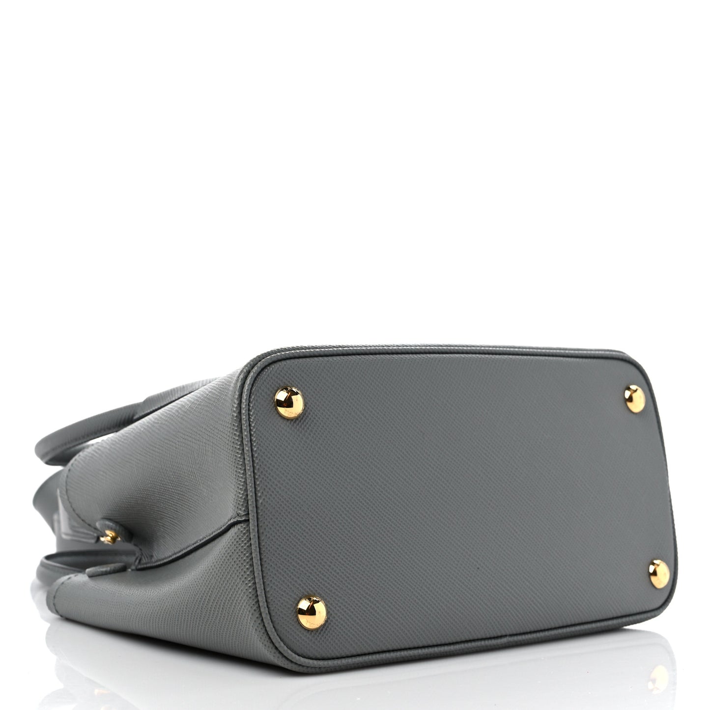 Saffiano Cuir Mini Double Bag Slate Black