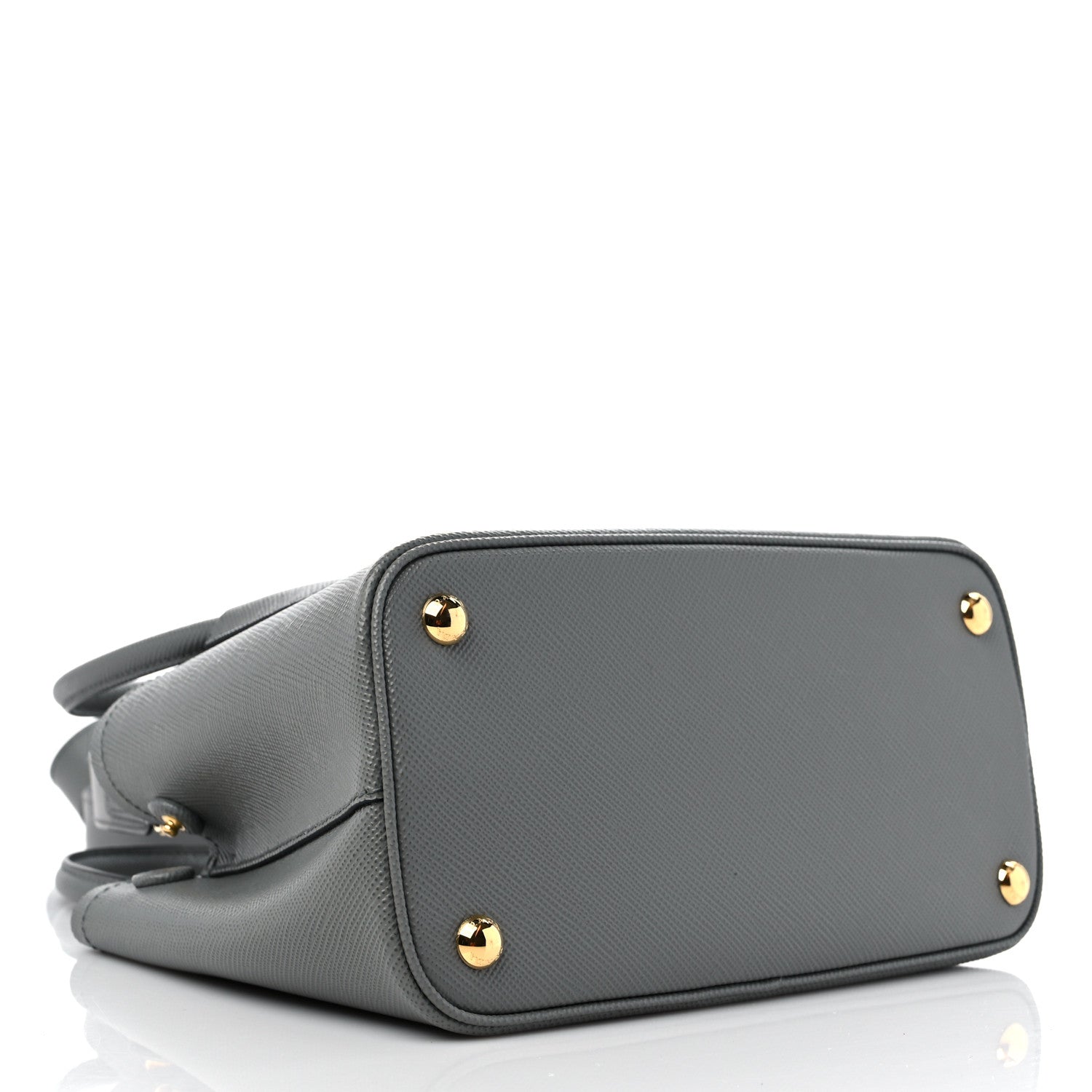 Prada Saffiano Cuir Mini Double Bag Slate Black 3 of 9