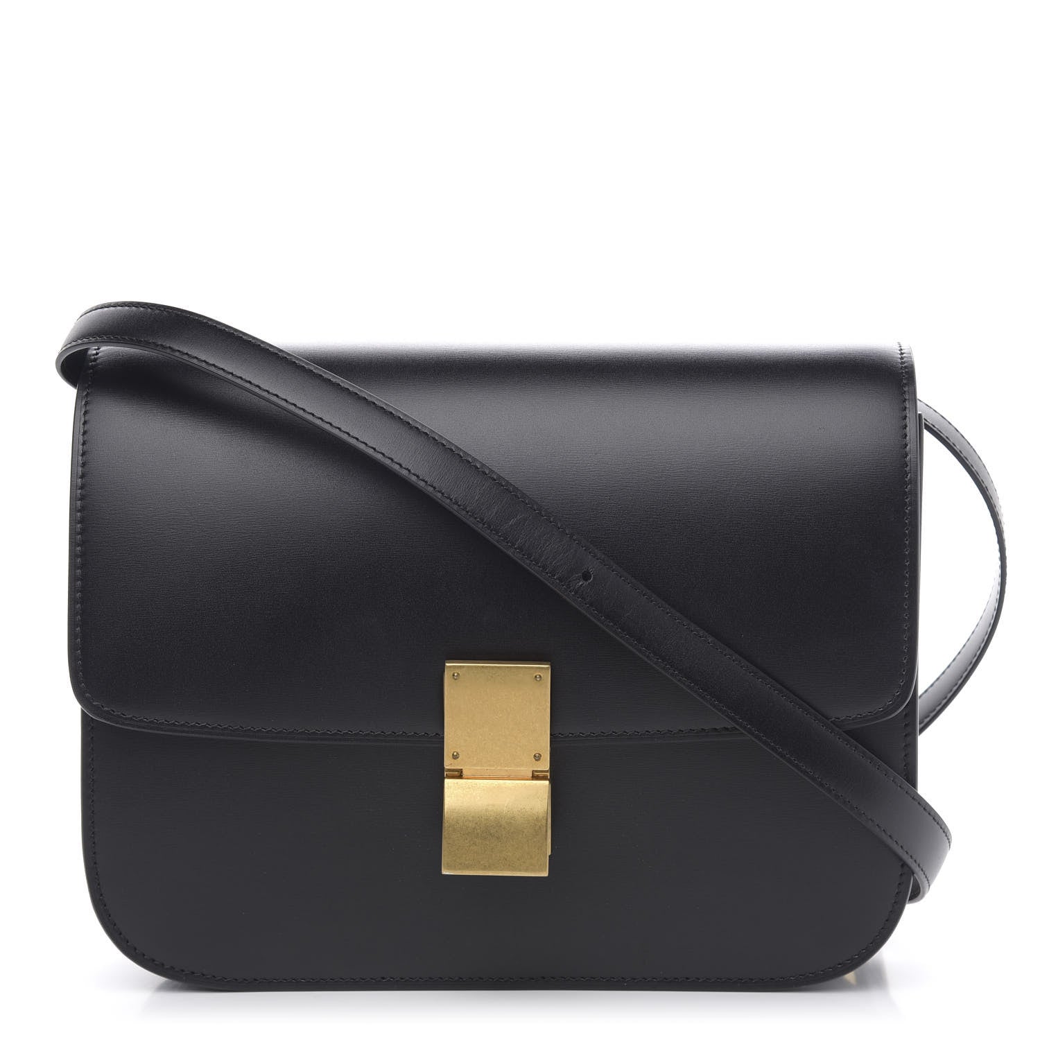 Celine Box Calfskin Medium Classic Box Flap Bag Black 1 of 11